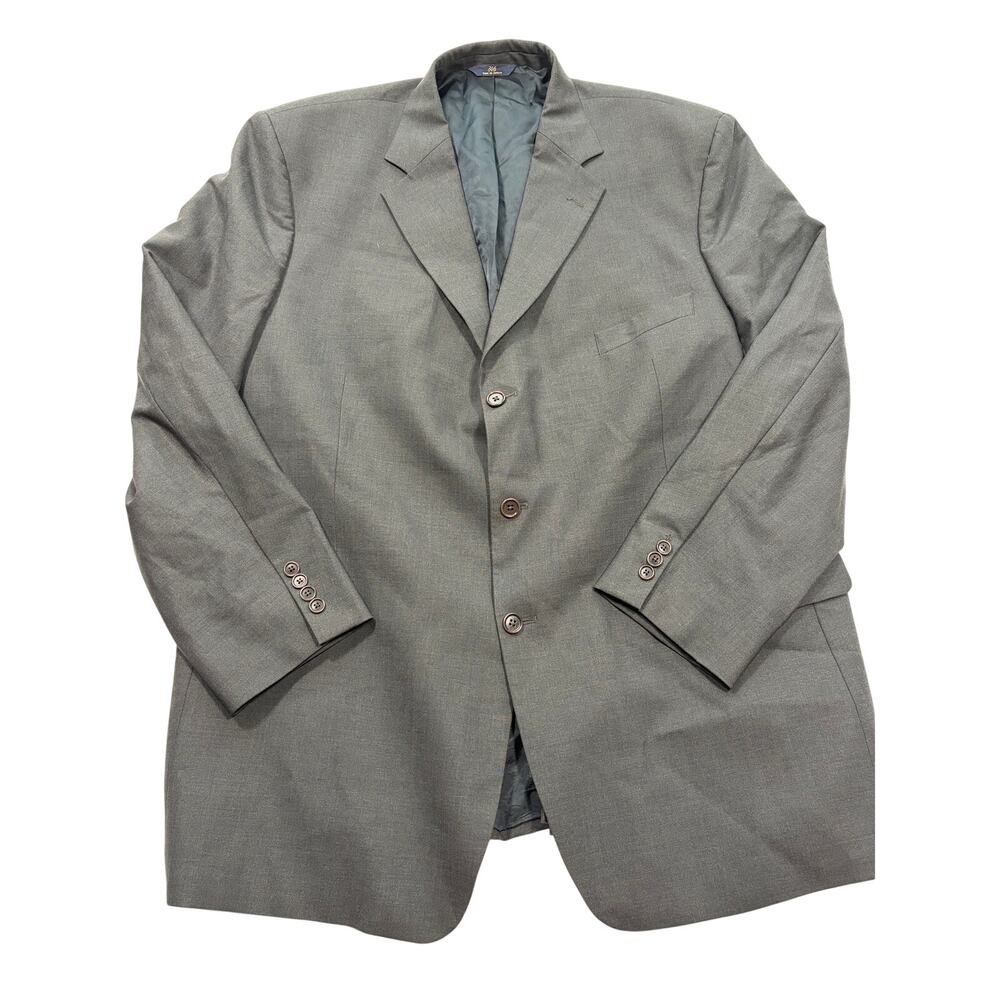 Brooks Brothers 346 Mens Gray Wool Stretch Sport Coat Blazer 50L 3 Button